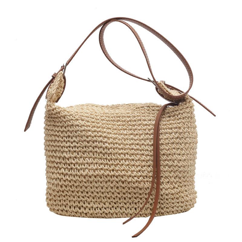 

Соломенная веревка одно плечо косой через плечо соломенная плетеная сумка женская сумка универсальная повседневная тип пельмень плетеная сумка пляжная сумка простая