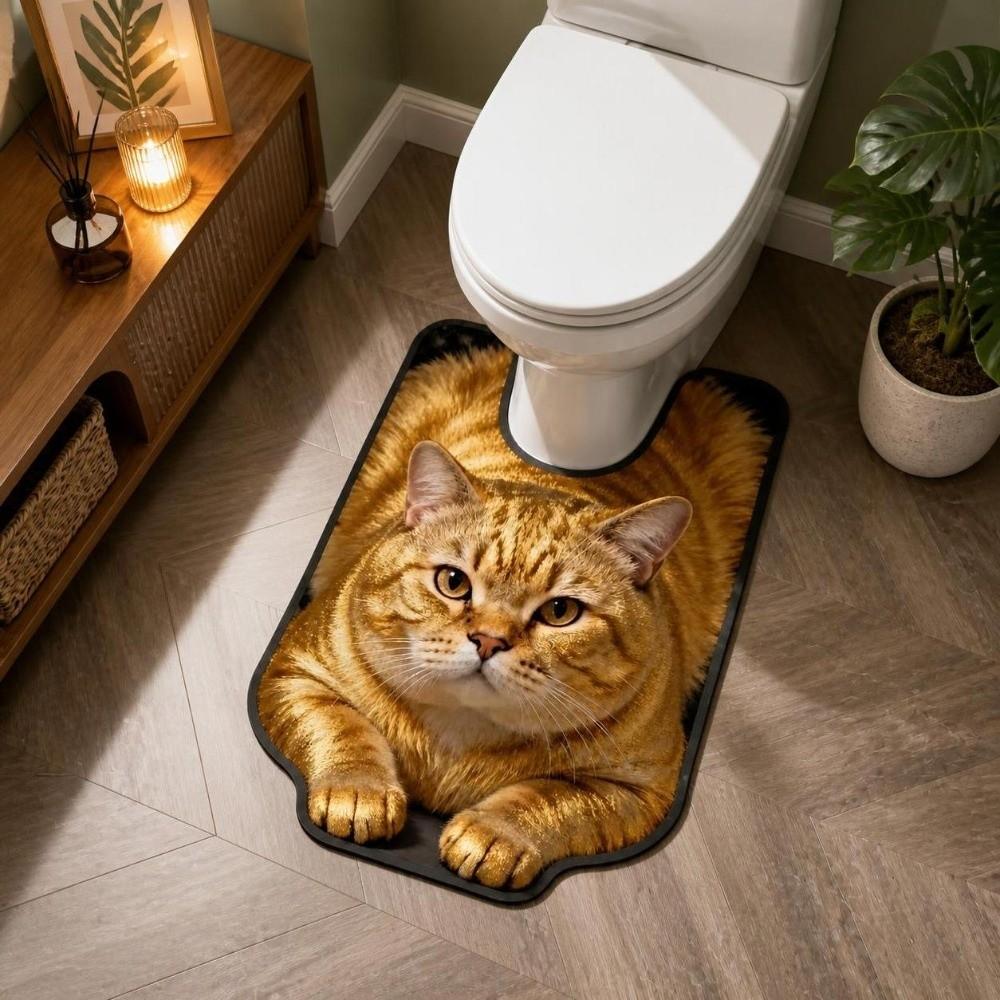 Quick-dry Toilet Floor Rug Non-slip Bath Mat Fun Bathroom U-shaped Mat Household