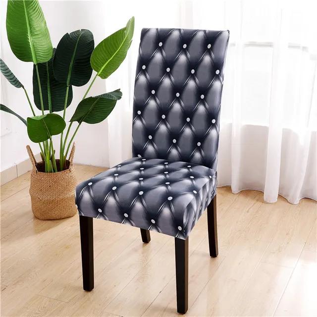 New Geometric Dining Chair Cover Spandex Elastic Chair Slipcover Case Stretch Chair Covers for Wedding Hotel Banquet Dining Room
