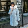 Large wool collar down cotton jacket for women 2025 new Korean winter thick cotton jacket loose medium and long knee-length cotton-padded jacket