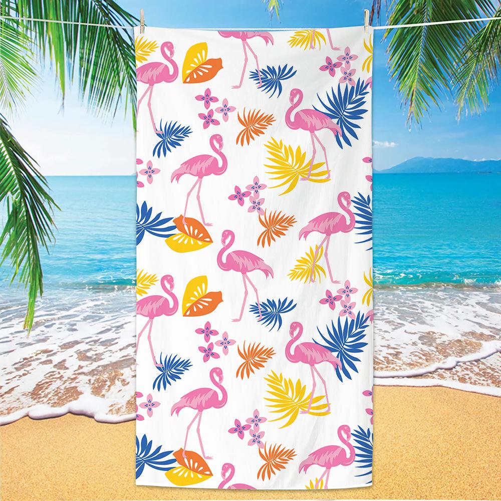1pc Tropical Plant Flower Beach Towel, Quick Drying Absorbent Swimming Towel, Suitable for Sports, Camping, Yoga, Swimming