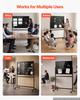 VEVOR Glazen Whiteboard 888x583mm Magnetisch Whiteboard met Standaard Zwart, Randloos, Mobiel met Standaard en Wielen, Inclusief Markers