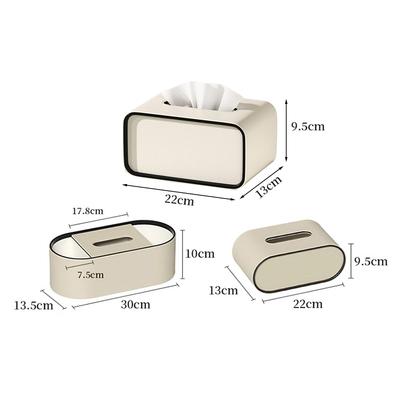 High-End Leather Paper Box Light Luxury Tissue Box Bathroom Living Room Bedroom Desktop Creative Oval Napkin Storage Box