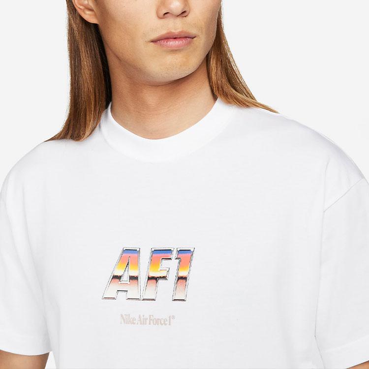 Nike T Shirts Men's White Crew Neck Moderate Straight Fit DR5756-100