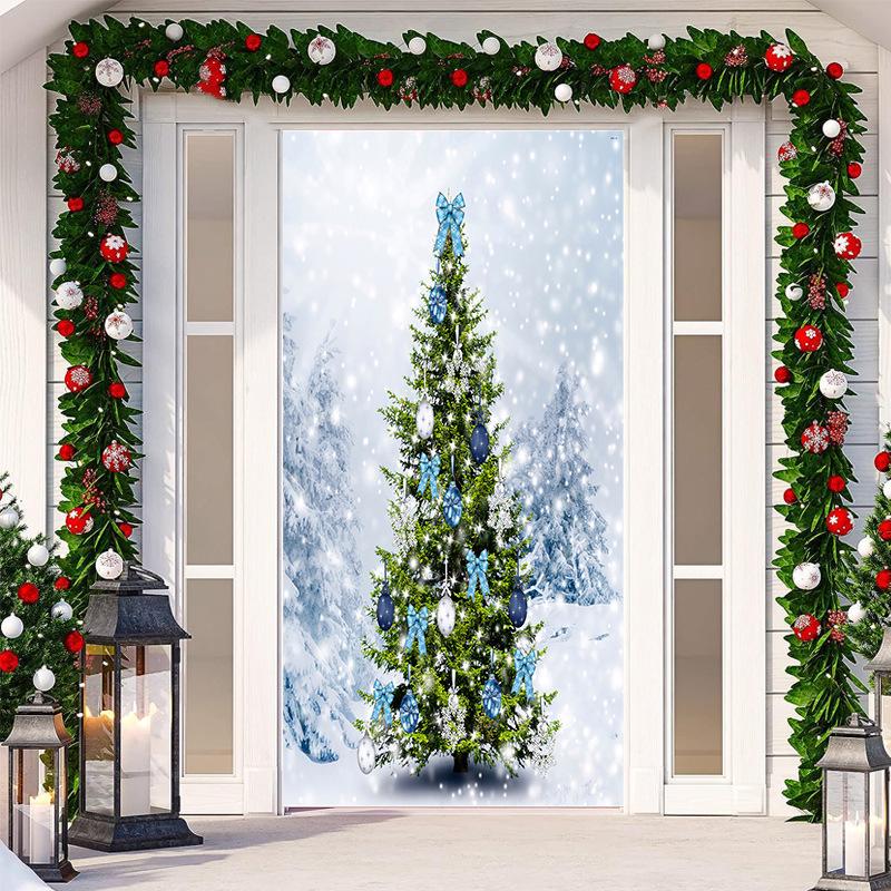 Christmas Door Tapestry: Hanging Cloth Decoration for Festivals & Parties