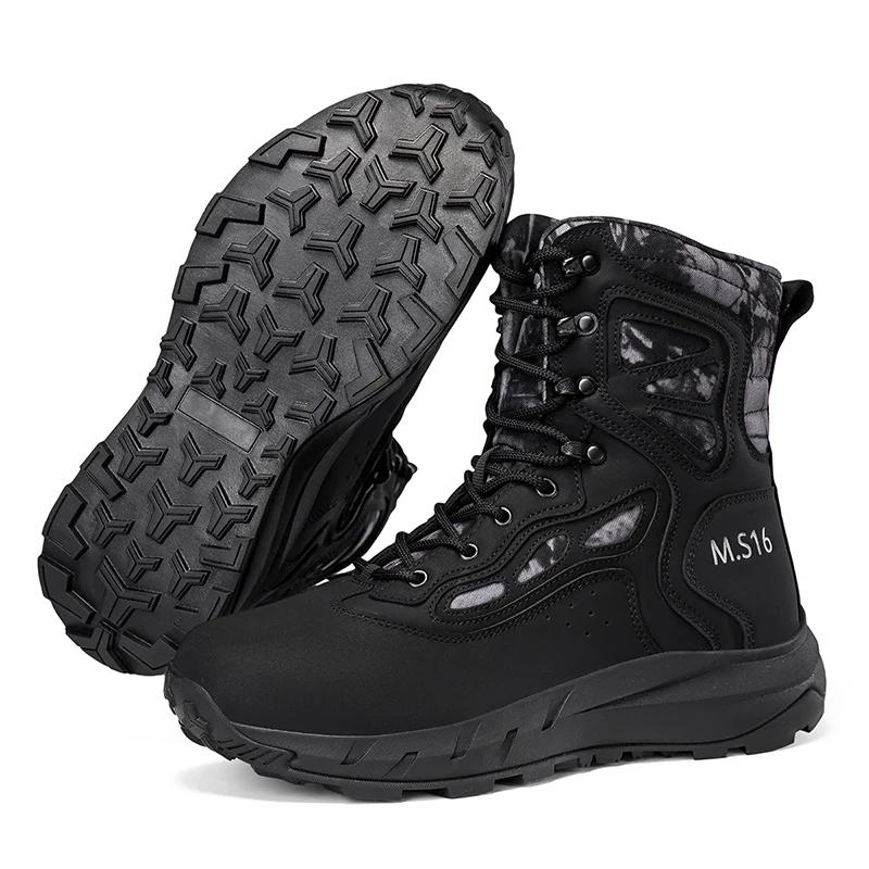Men Boots Desert Tactical Boots High Top Outdoor Hiking Shoes Ankle Work Safty Sneakers Climbing Shoes