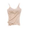 Lady Padded Adjustable Spaghetti Strap Tank Top Solid Color Comfortable Camisole