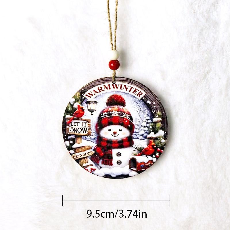 Xmas Tree Hanging Decoration, Wood Crafted, Christmas Ornaments, Fun Party Scene Props, Festive Gift