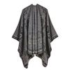 Women's scarf shawl creative new fashion imitation cashmere jacquard split fork thickened large cape air conditioner warm shawl