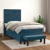 Box Spring Bed with Mattress Dark Blue 100 x 200 cm Velvet