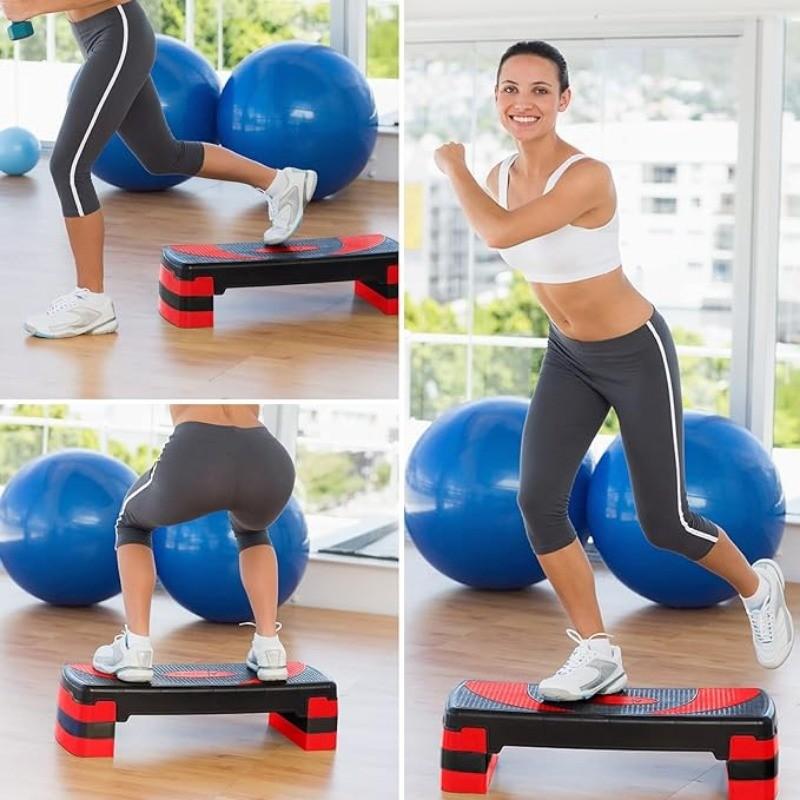 Household Cardio Fitness Training Equipment Height Adjustable Aerobic Stepper Gym Anti-slip Exercise Step Block Board