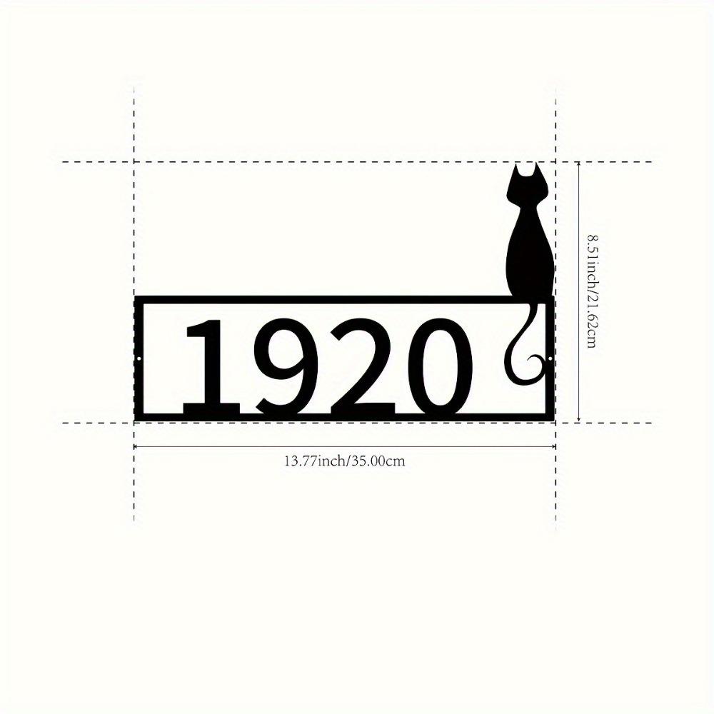 

Metal Cat Wall Decor Black House Number Sign Easy Mount Art TYDZ002961