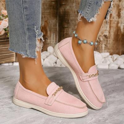 Fashion Chain Women Suede Flats Loafers Shoes Autumn New Fashion Sport Shoes Women 2024 Trend Running Casual Shoes Cozy Mujer Zapatos