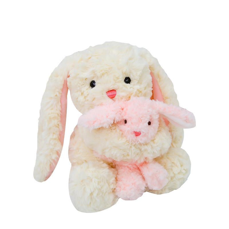 Rabbit Cartoon Cute Holding Small Rabbit Plush Toy For Bedroom Playroom And
