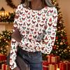 Women's Casual Christmas Print Long Sleeve Top for Holiday Party and Everyday Wear
