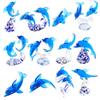 Dolphin Statue Clear Vivid Colorful Lovely Small Animal Glass Miniature Home Decoration