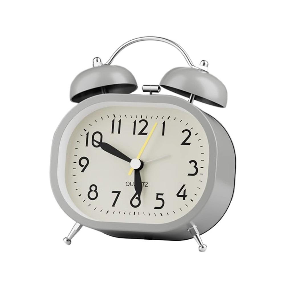 Metal Design Metal Alarm Clock Silent Operation Mechanical Clock  Deep Sleepers