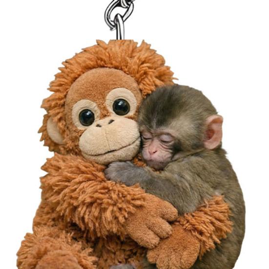 2Pcs Keychain Punch Monkey Charm Key Chain Pendant Wear-Resistant Bag Backpack Car Keys Photo Prop Decoration