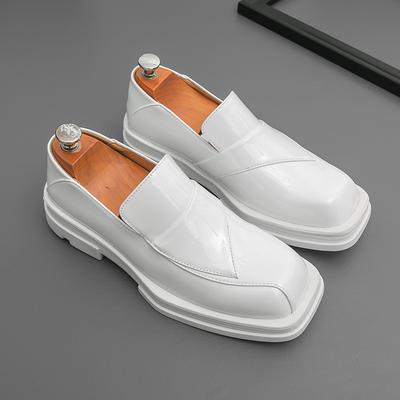 Moda Uomo Affari Moda Mocassini Uomo Casual Comodi Alta Qualità Piccole Scarpe in Pelle Scarpe da Gentiluomo Nero Bianco Taglie 39-46