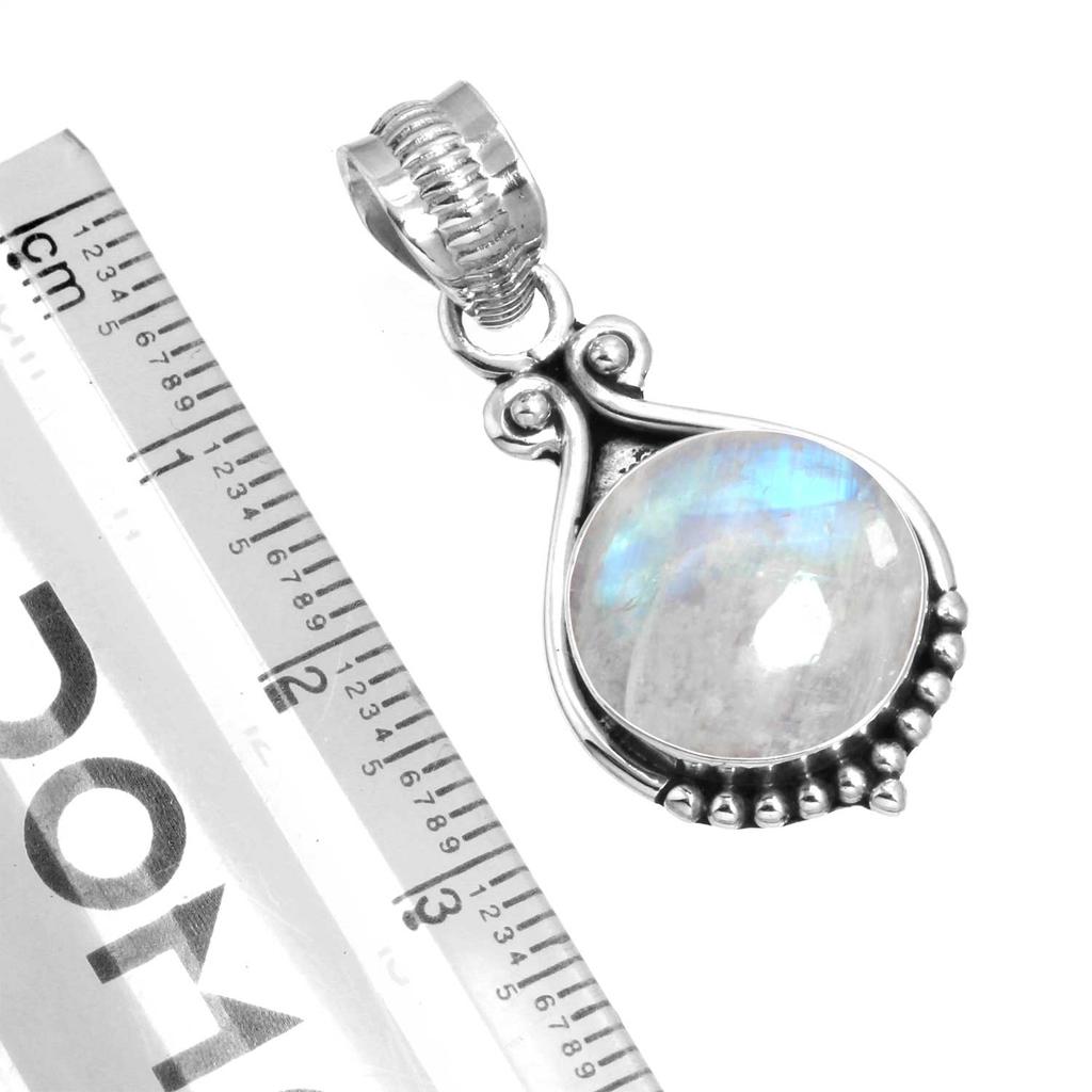 925 Sterling Silver Pendant Women Gemstone Handmade Jewelry Easter Gift Malachite Moonstone Rose Quartz Red Stone Smoky Topaz Tiger Eye Vintage