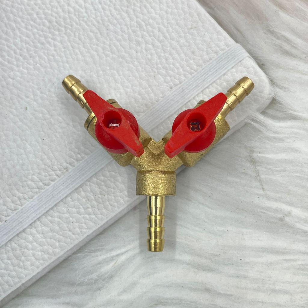 Three-Way Brass Gas Valve with Pagoda Pointed Nozzle for Liquefied Gas Stoves