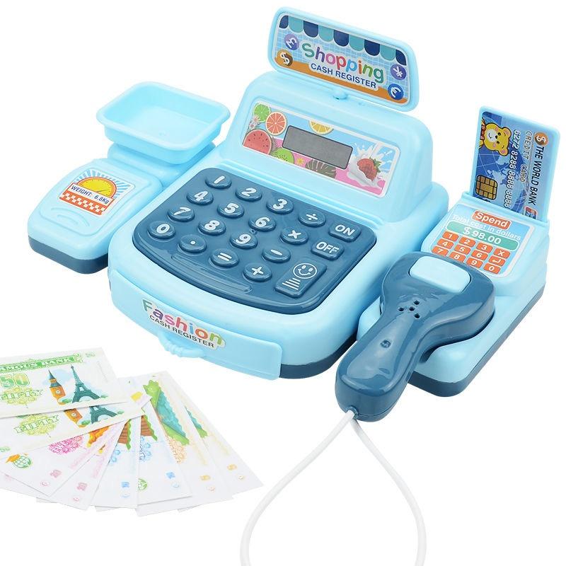 1 Set Electronic Game Lighting And Sound Effects Supermarket Cashier Toy Simulation Shopping Cash House Toys