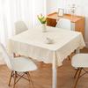 Beige Waterproof Lace Round Tablecloth: Wash-Free, Stain-Proof, Heat-Resistant