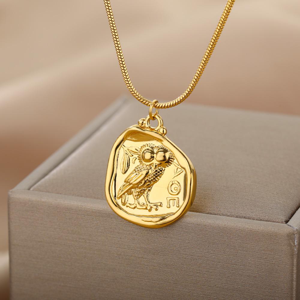 Fashion Owl Charms Pendant Necklaces For Women Stainless Steel Owl Animal Chain Choker Aesthetic Jewelry Accessories Gift Femme
