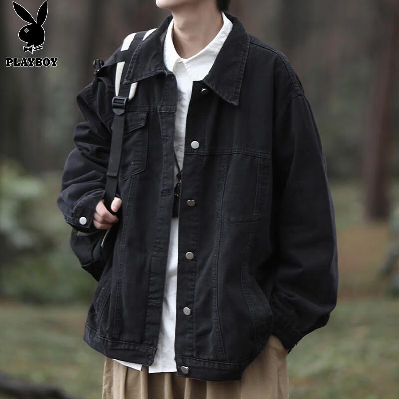 

PLAYBOY Men s Autumn/Winter Casual Denim Jacket 2XL