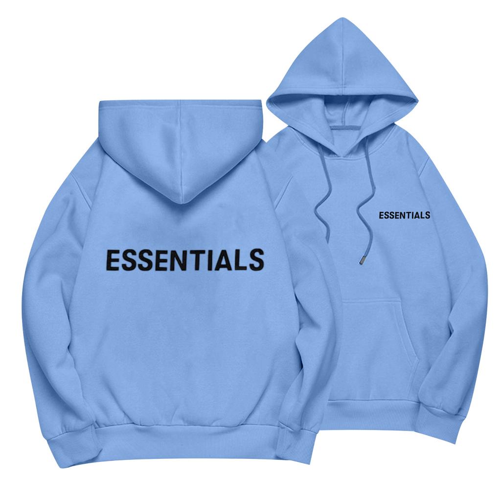 Unisex Loose Casual Letter Print Solid Round Neck Long Sleeve Hooded Sweatshirt