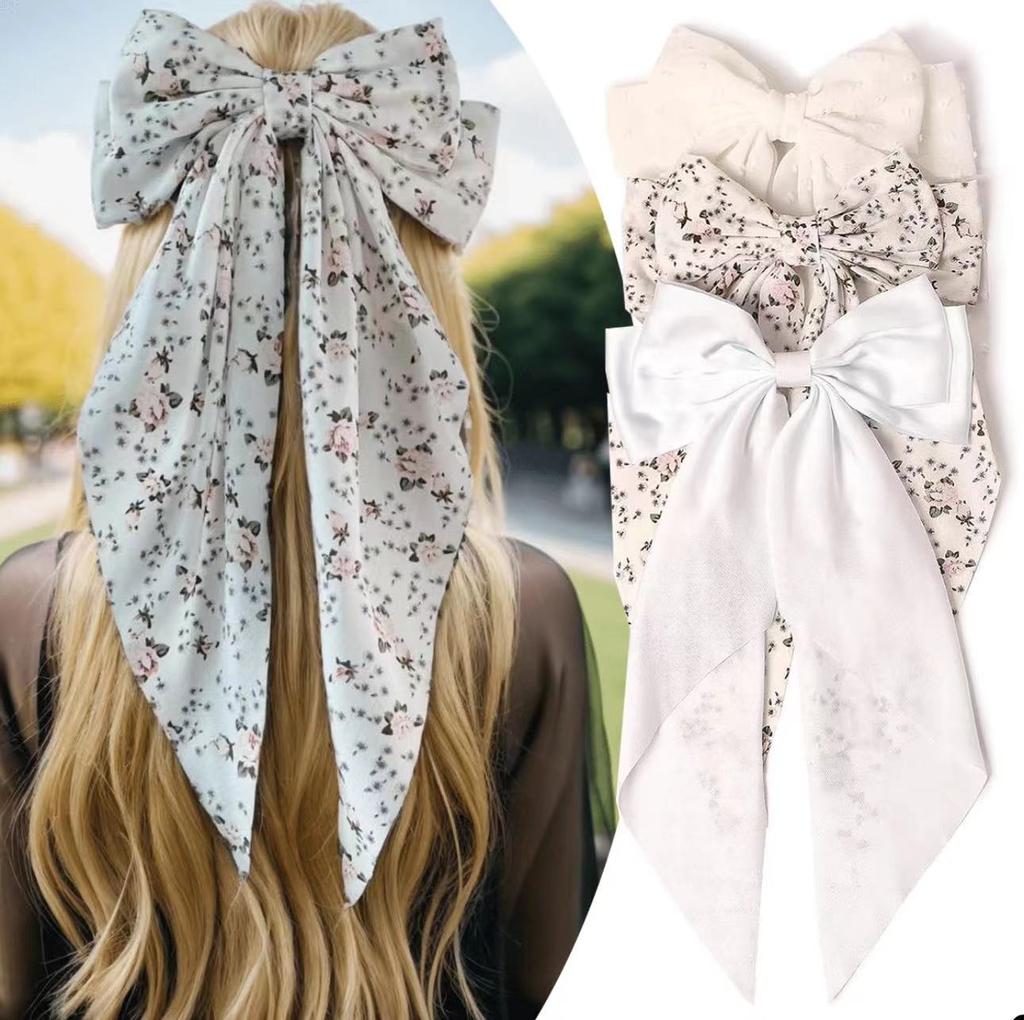 3 Bow Hair Clips Women's Summer Premium Korean Bow Clip Headdress Duck Bill Clip Hair Clip Hair Accessories