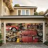 Retro Banner for Workshop or Garage Party | Decorative Polyester Background | Classic Car Design and Toolbox | Car Decorations