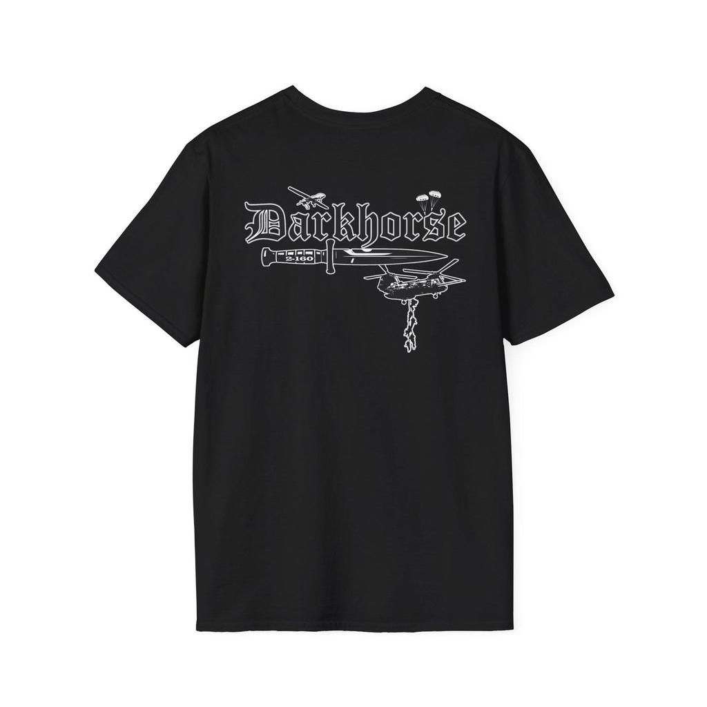 Maglietta Unisex Morbida con Grafica Elicottero MH-47 Night Stalkers, 2-160th SOAR (Abn), Darkhorse Design, Regalo Militare, Maglietta dell'Esercito