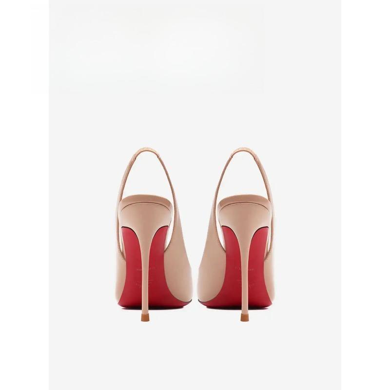 Soleist Heeled Sandals Red Shiny Bottoms Naked Color Luxury Hollow New Elegant High Heels Sexy Slingbacks Ladies Shoes Women Shoes