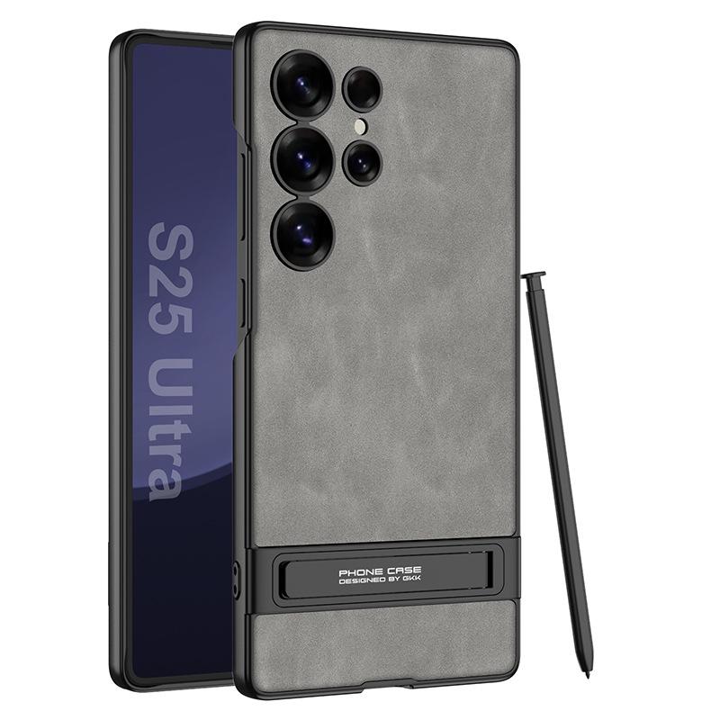 Samsung S25 Ultra Leather Case: Slim, Anti-Fall, Cross-Border Stand Protective Cover