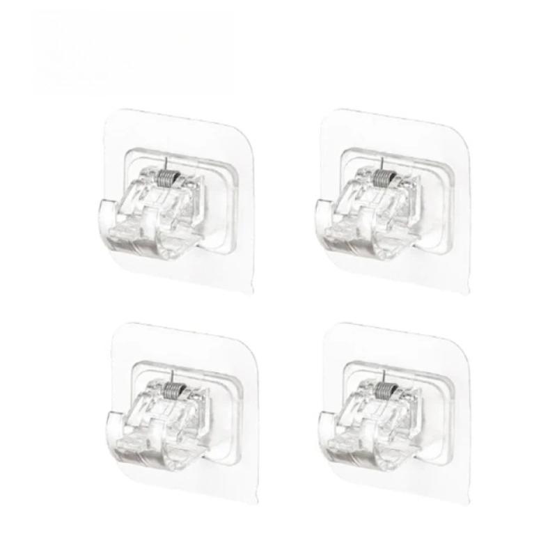 

2-12PCS Nail-Free Adjustable Curtain Rod Holders Clamp Hooks Kitchen Bathroom Door Self-adhesive Hook Home Accessories Wall Hook 2pcs прозрачный