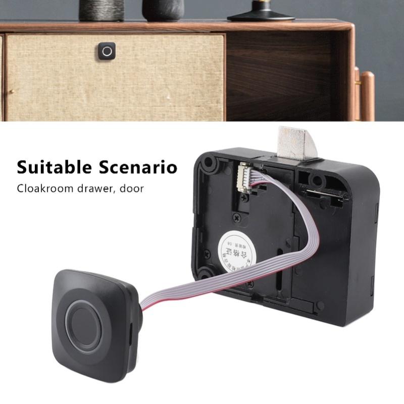 Fingerprint Cabinet Lock Anti Theft Ultra Thin Panel Smart Biometric Drawer Password Lock For Office