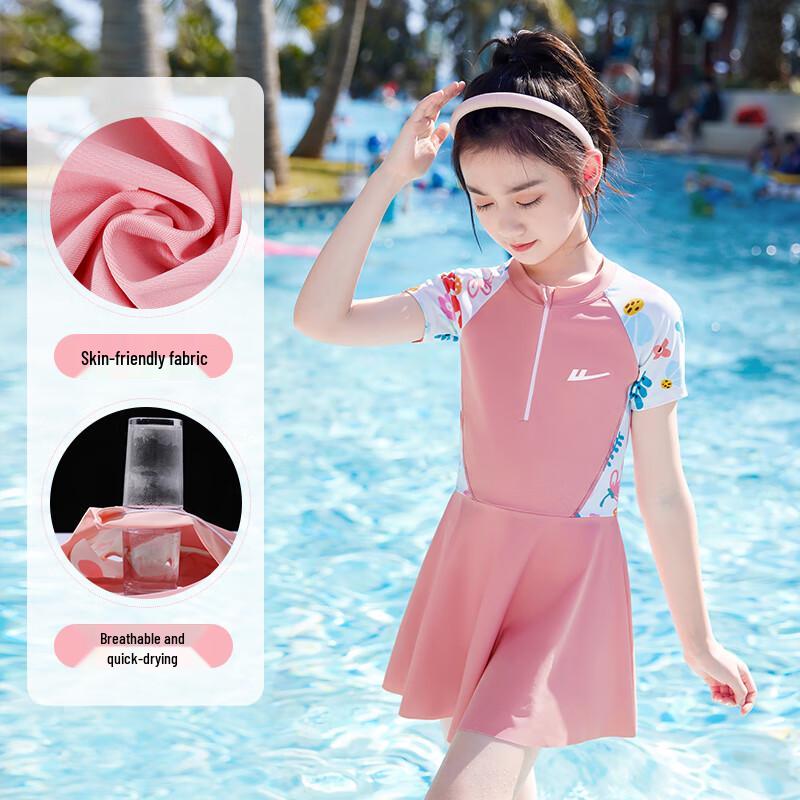 Girls' Quick-Dry One-Piece Swimsuit Three-Piece Set