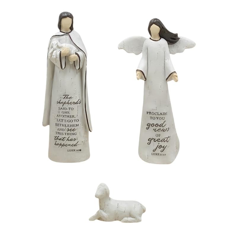 Christmas Nativity Figurine,Resins Stable Nativity Scene Holy Family Collectable Decors,Christmas Table Figure Ornament