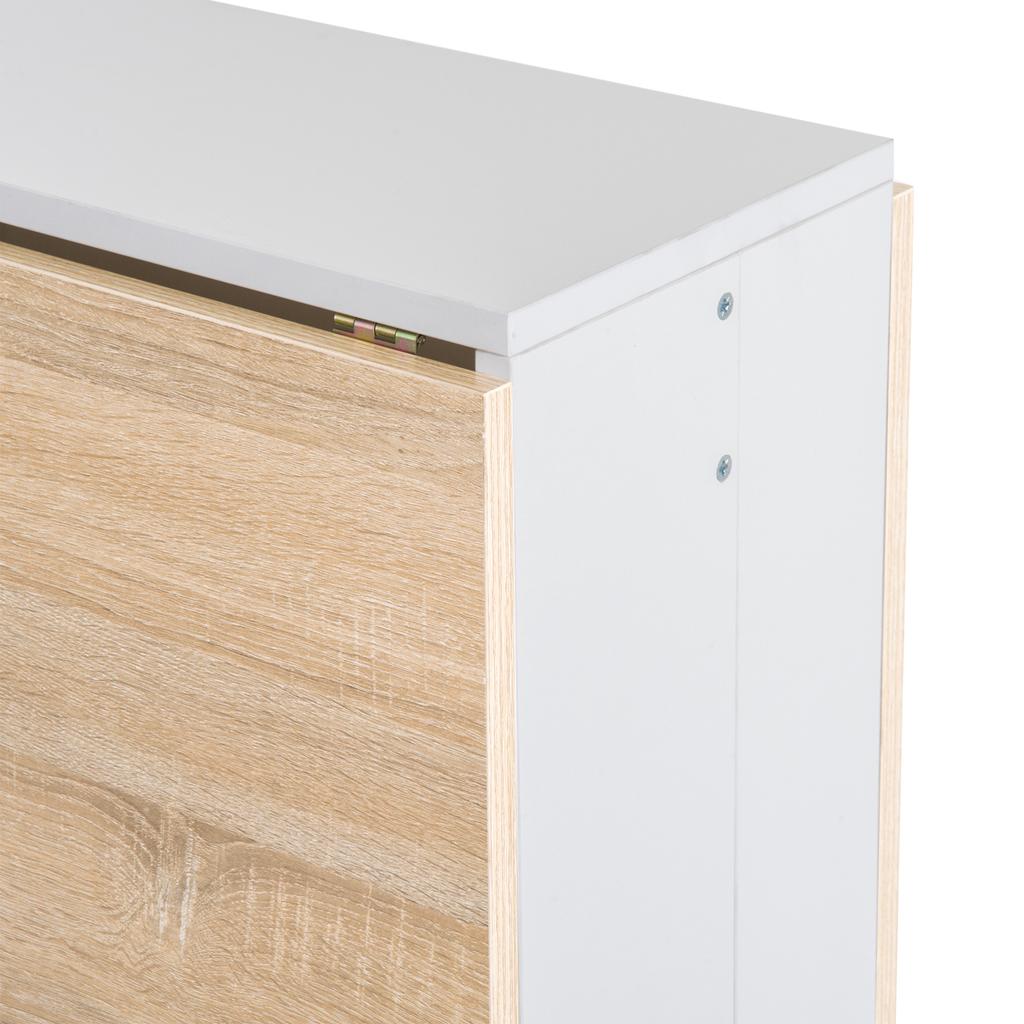 Folding Kitchen Table, 103 x 76 x 74 cm, Two-Tone White Oak Wood