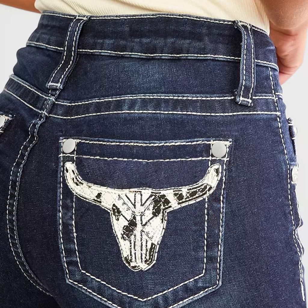 Women's Denim Classic Versatile High Waist Fashionable Trousers