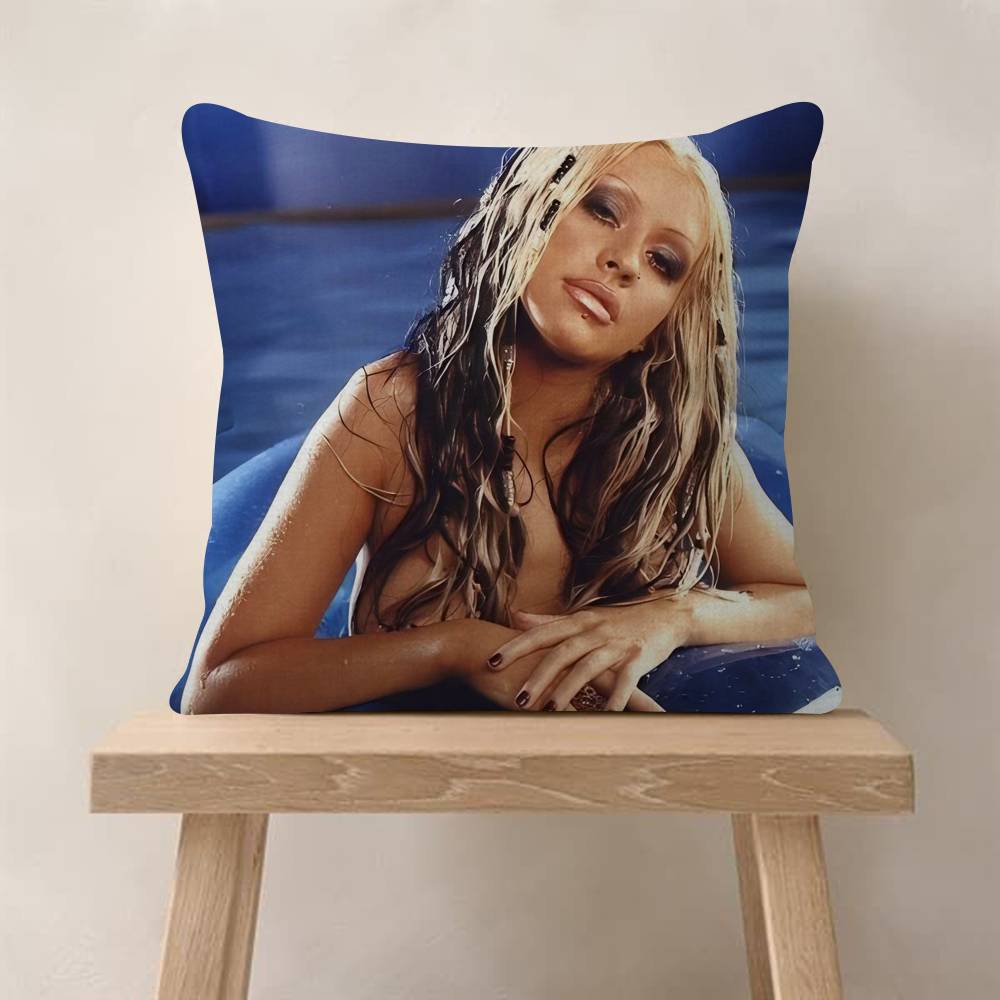 Christina Aguilera Singer Cushion Cover Inches Farmhouse Decor Home Throw Pillow Covers For Couch Decorations