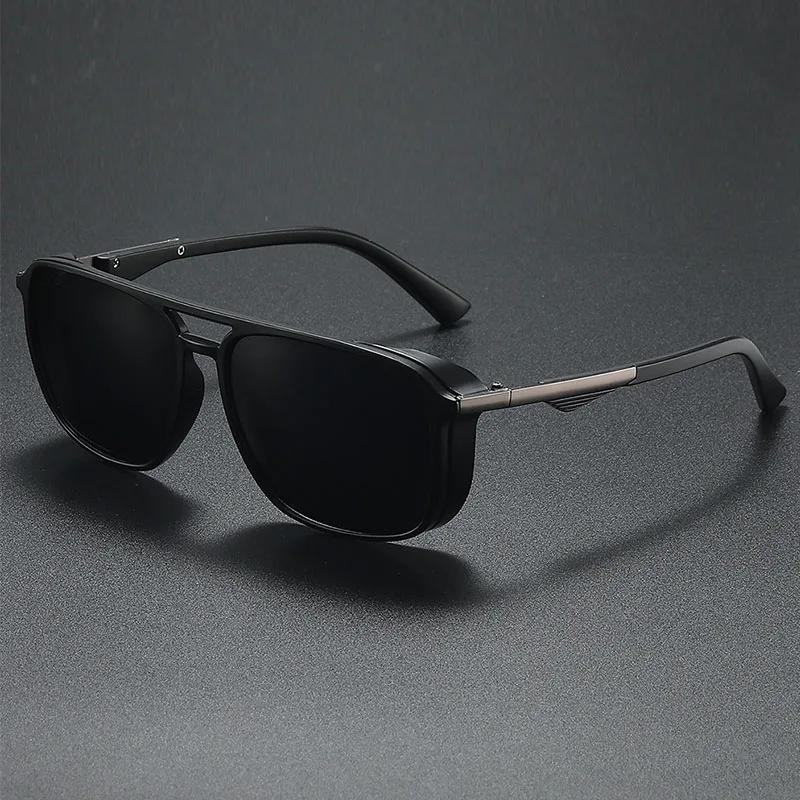 

Steampunk Polarized Sunglasses For Men Women Vintage Square Punk Sun glasses Shades Eyewear UV400 Oculos De Sol