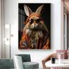 1pc Eclectic Fashionista Animal Portrait Poster Sticker Print Waterproof Wall Art For Living Room Bedroom Home Decor