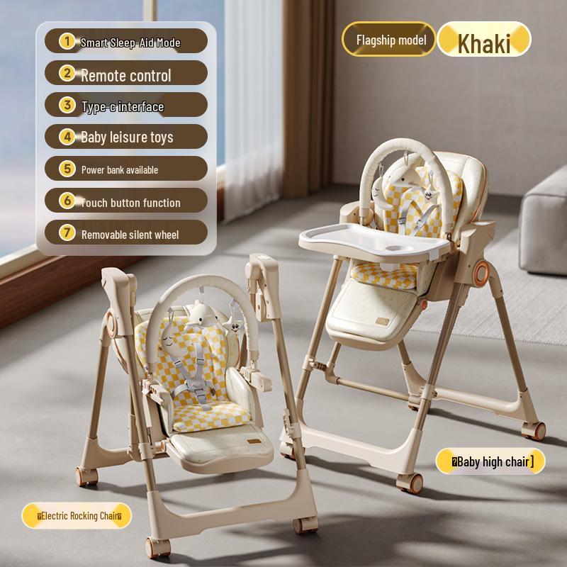 Multifunctional 2-in-1 Electric Baby Rocking and Dining Chair