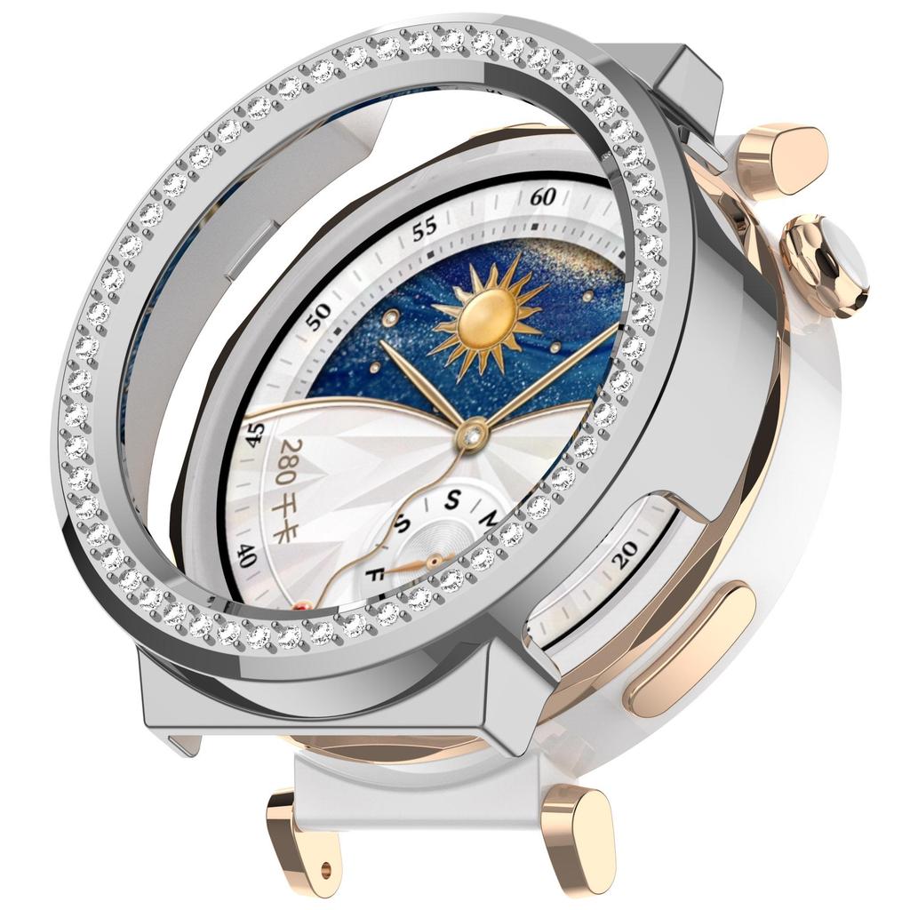 Blingowa Pusta Obudowa PC Na Huawei Watch GT5 4 41mm Pokrowiec Skóra Samrt Pasek Diamentowy Kryształowy Zderzak Ochronny GT5 41mm