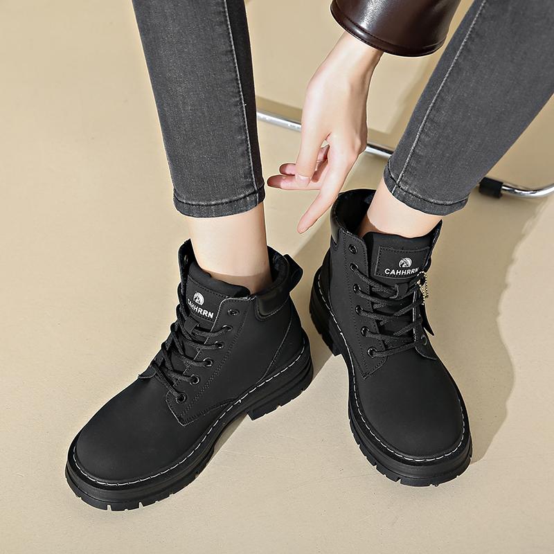 Fashion CRLAYDK Luxury Hiking Work Boots for Women Waterproof Outdoor Ankle Platform Booties Lug Sole Snow Winter Walking Combat Shoes