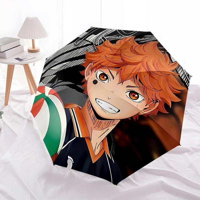 Volleyball, Anime Automatic Opening and Closing, 8 rib Structure Portable Umbrella, Suitable for Men and Women in All Seasons Perfect Gift