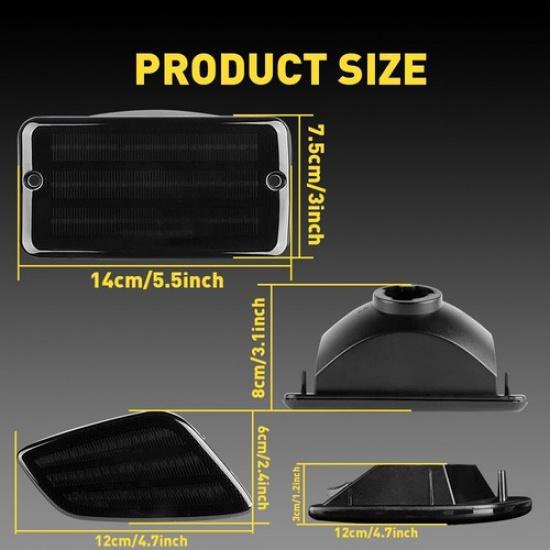 LED Front Fender Side Marker Bumper Signal Lights For 97-06 Jeep Wrangler TJ EOA