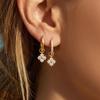 Brincos de Diamante Zircônia de Nicho INS: Argolas de Aço Inoxidável Banhadas a Ouro 18K com Acabamento de Luxo de Alta Qualidade